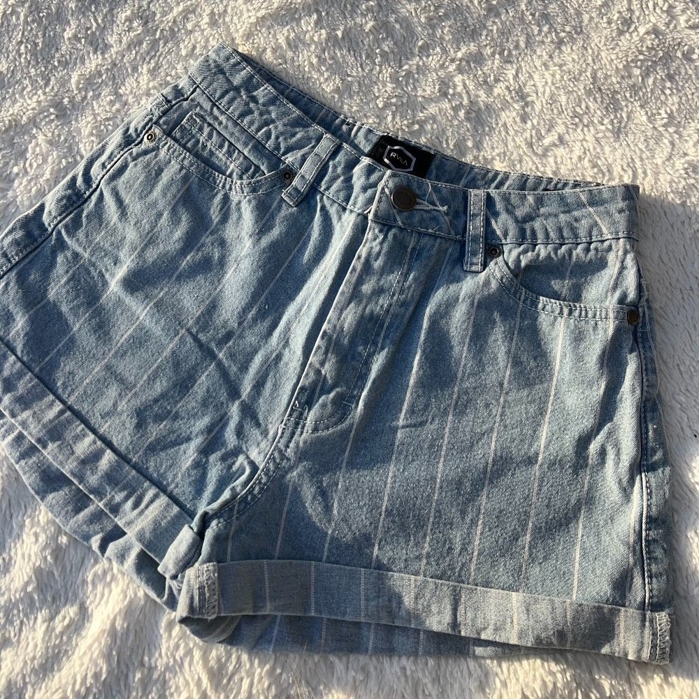 RVCA Pinstripe Denim Shorts